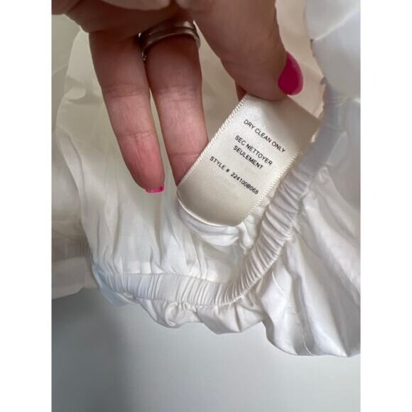 NEW Rebecca Taylor Puff Cuffs Short Sleeve Priya Bubble Top White Size: XS - Picture 6 of 8